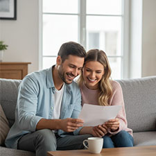 Zufriedene Kunden prüfen Erstattung durch Versicherung